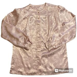 Vintage 80s 90s satin style floral shirt.